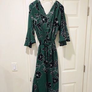 City Chic NEW Green and black floral jumpsuit.